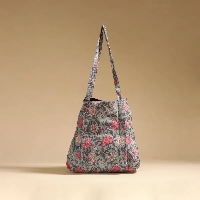 Blue - Handcrafted Fabric Jhola Bag 30 made by Itokri