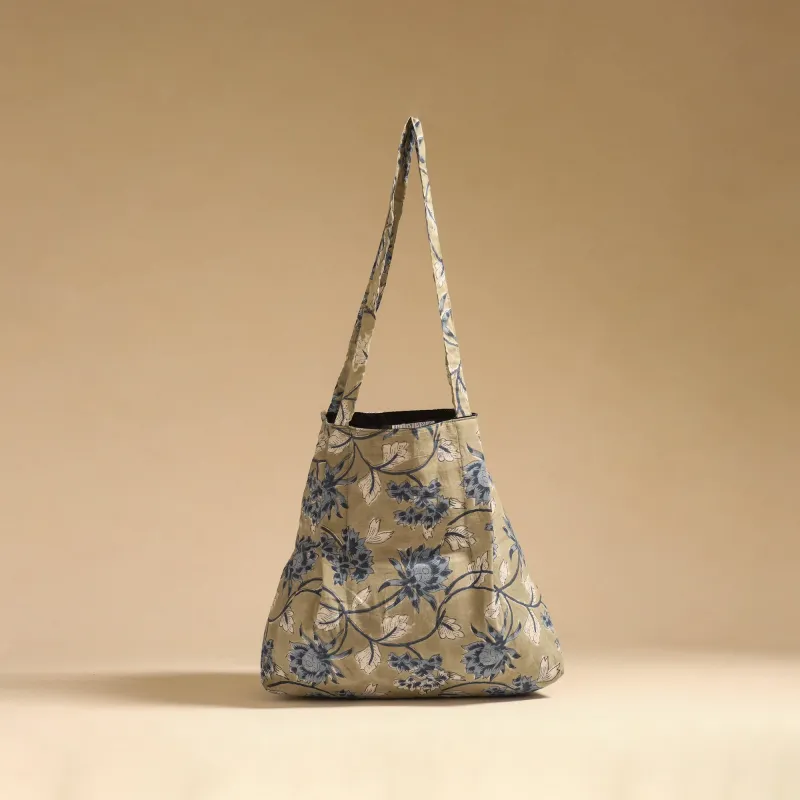 Beige - Handcrafted Fabric Jhola Bag 25 sold by Itokri