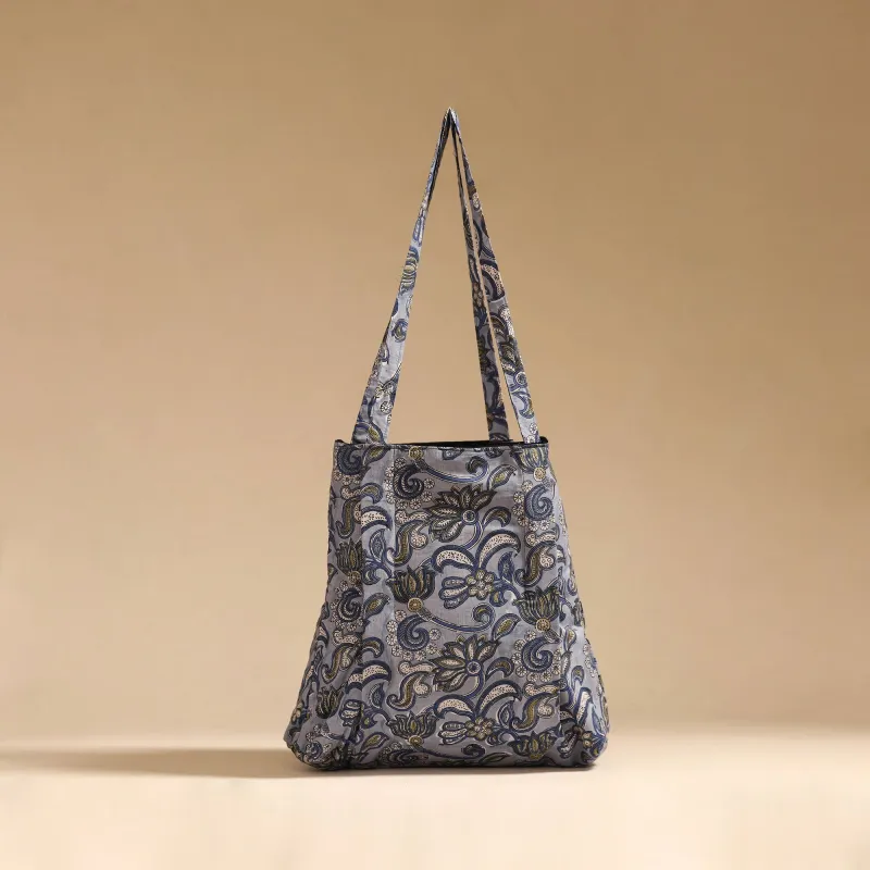 Grey - Handcrafted Fabric Jhola Bag 20 made by Itokri
