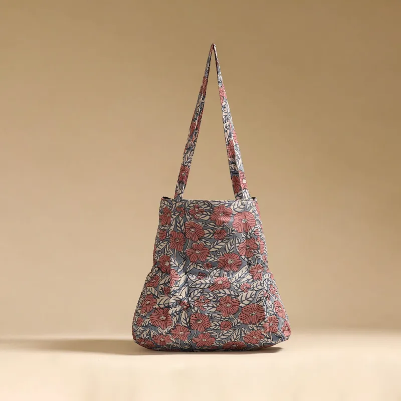 Grey - Handcrafted Fabric Jhola Bag 17 sold by Itokri