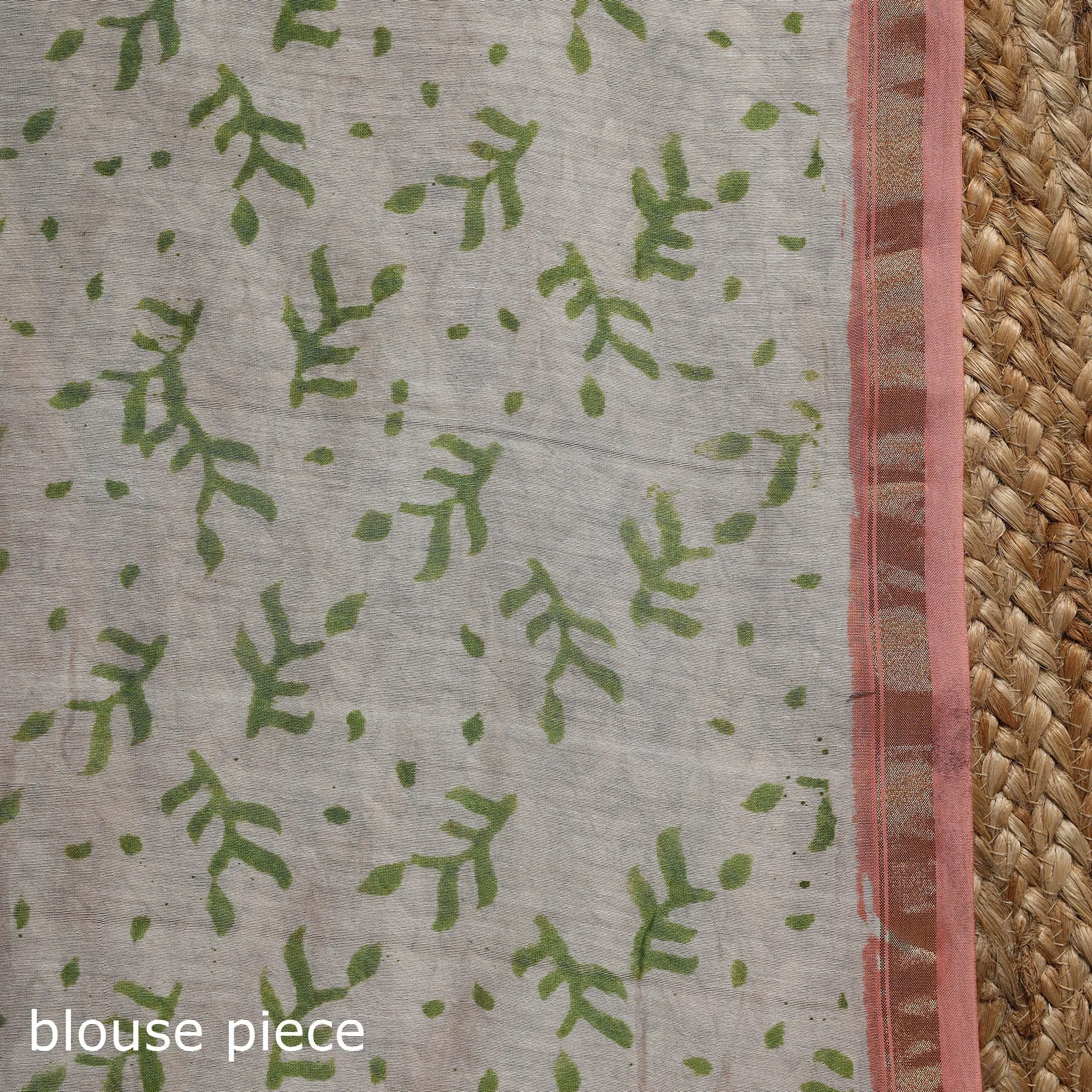 Pink - Chanderi Silk Hand Block Print Sanganeri Saree with Zari Border 05 sold by Itokri product image thumbnail 5