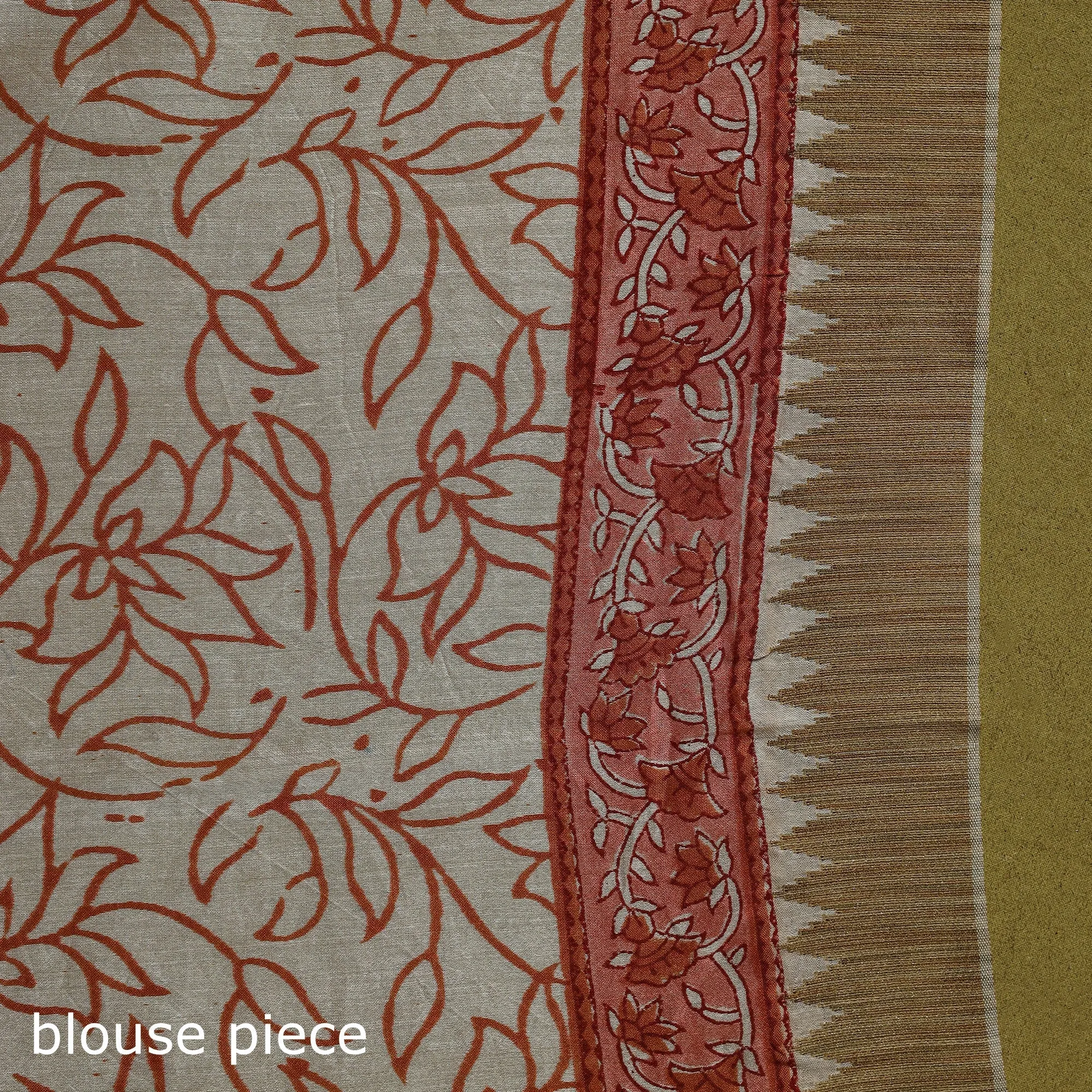 Pink - Chanderi Silk Hand Block Print Sanganeri Saree with Ghicha Border 27 sold by Itokri product image thumbnail 5
