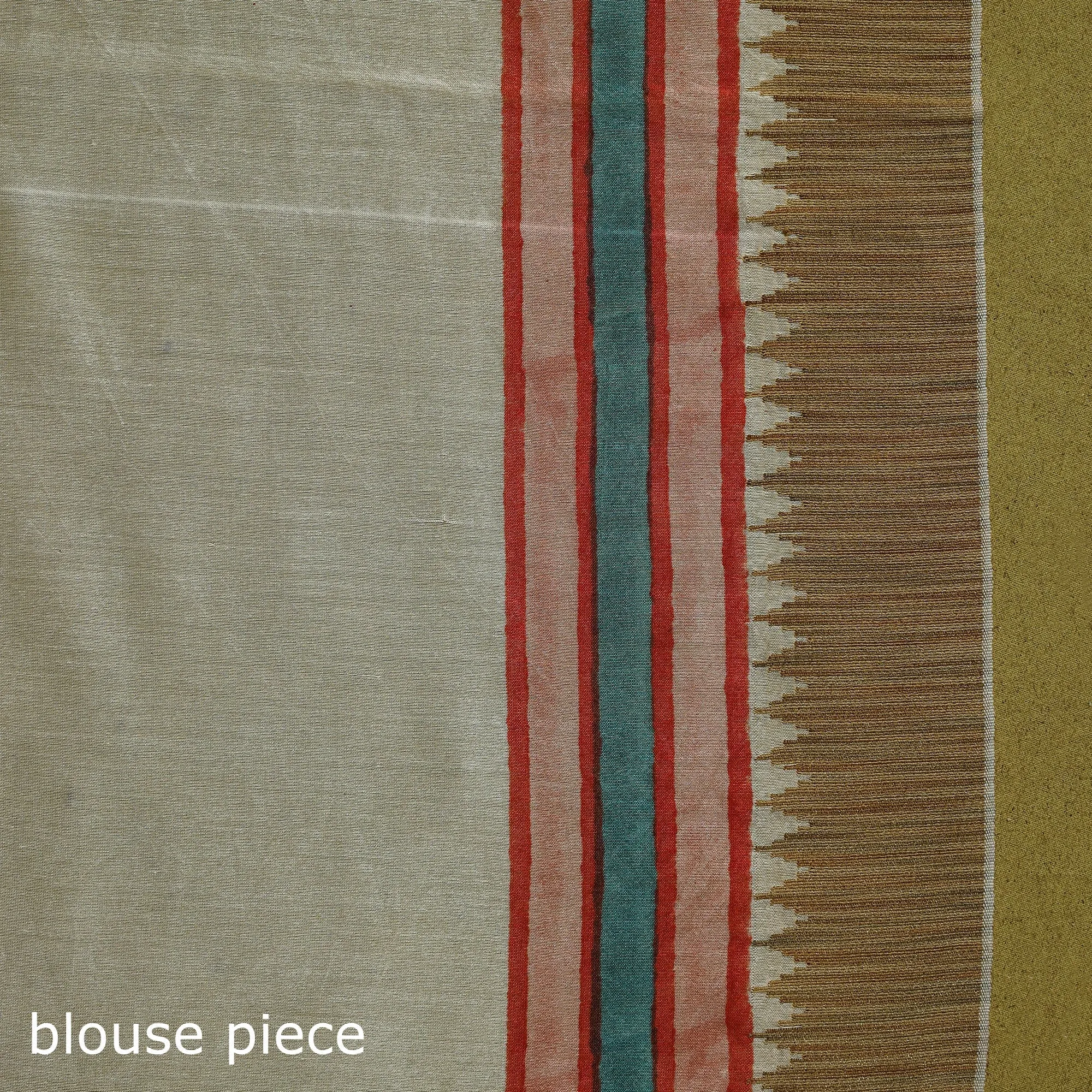 Blue - Chanderi Silk Hand Block Print Sanganeri Saree with Ghicha Border 20 sold by Itokri product image thumbnail 5