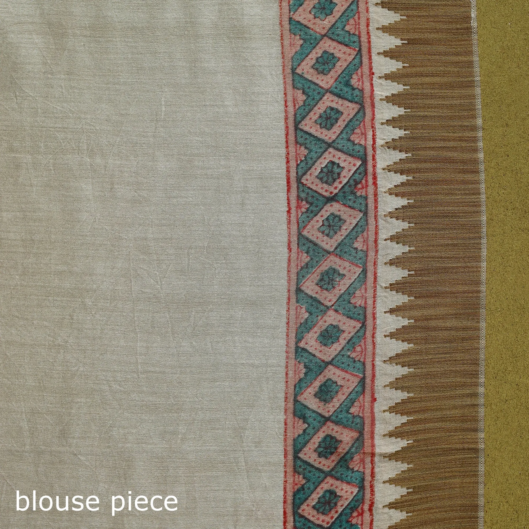 Red - Chanderi Silk Hand Block Print Sanganeri Saree with Ghicha Border 18 sold by Itokri product image thumbnail 5