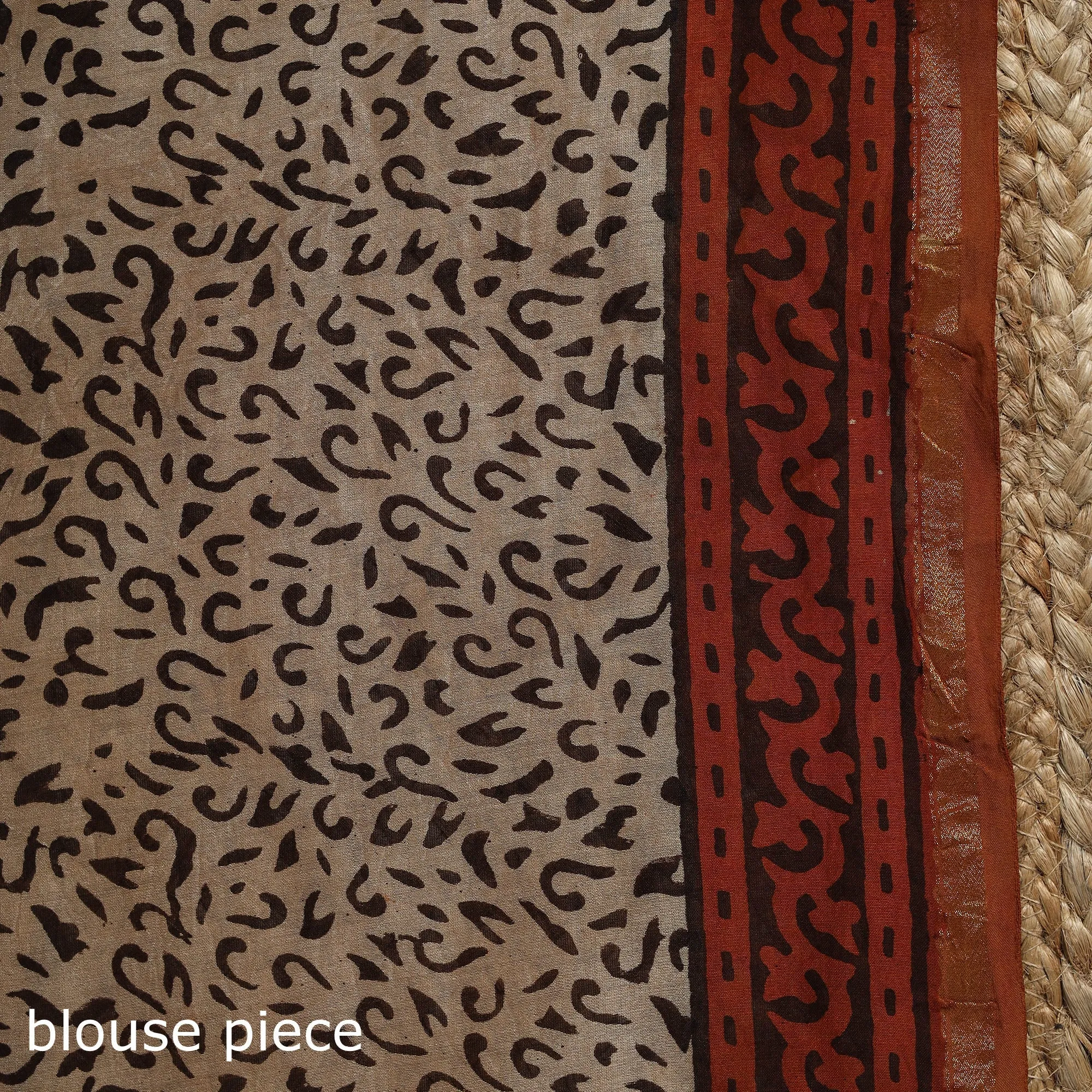 Black - Chanderi Silk Hand Block Print Bagru Saree with Zari Border 12 sold by Itokri product image thumbnail 5