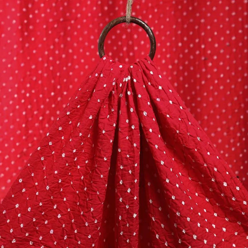 Pink - Red - Kutch Tie-Dye Cotton Bandhani Fabric 10 sold by Itokri