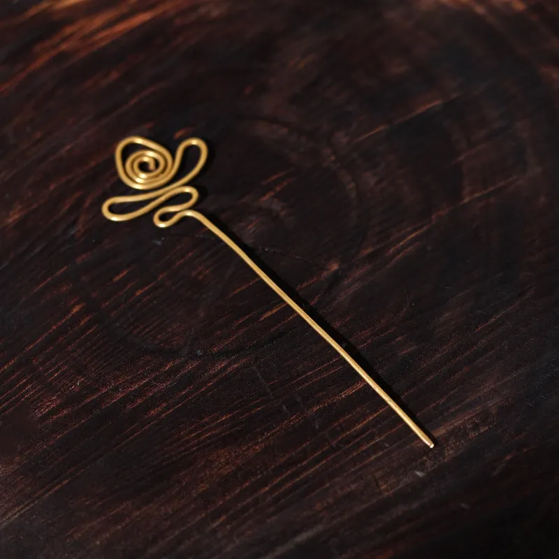 Yellow - Brass Metal Handcrafted Juda Pin 08 sold by Itokri