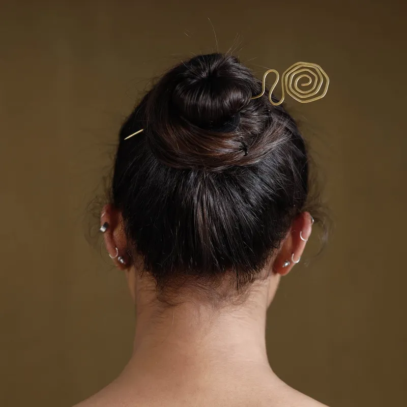 Yellow - Brass Metal Handcrafted Juda Pin 05 sold by Itokri