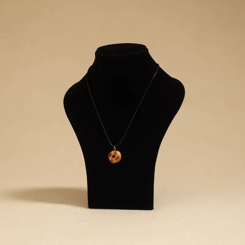 Brown - Quirklets Handpainted Clay Doughnut Pendant Necklace 31 made by Itokri