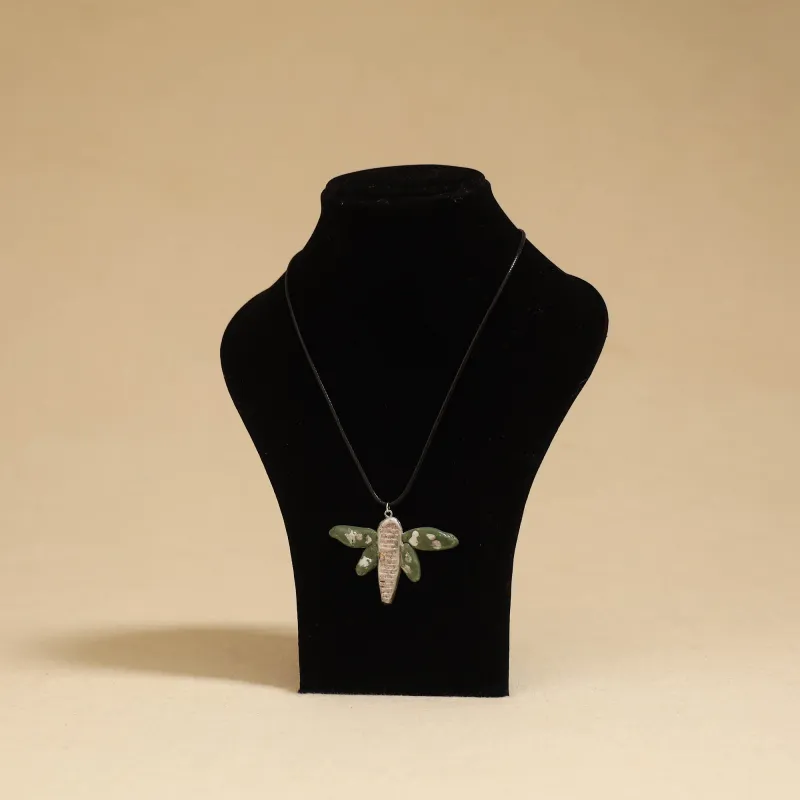 Green - Quirklets Handpainted Clay Dragonfly Pendant Necklace 30 sold by Itokri