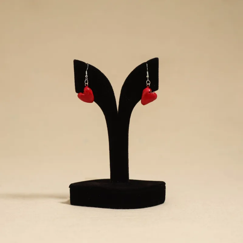 Red - Quirklets Handpainted Clay Heart Earrings 55 sold by Itokri