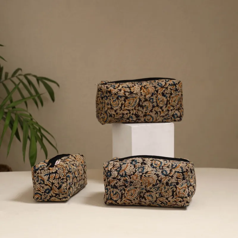 Brown - Handcrafted Fabric Toiletry Bags (Set of 3) 19 sold by Itokri