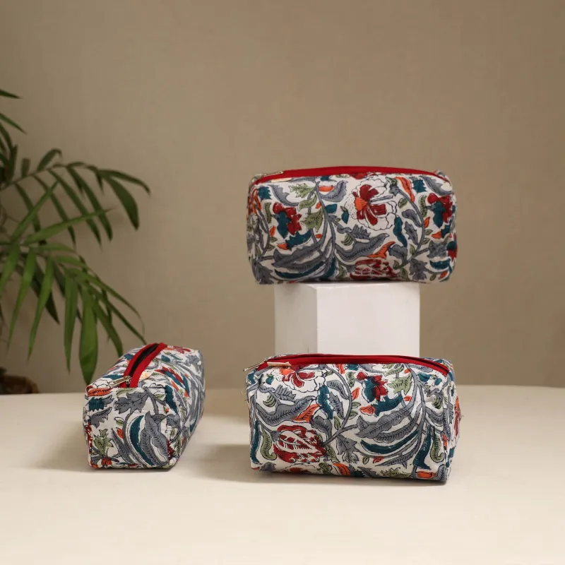 Multicolor - Handcrafted Fabric Toiletry Bags (Set of 3) 11 sold by Itokri