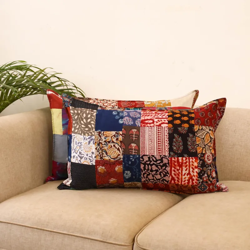 Multicolor - Set of 2 Patchwork Pillow Covers 07 made by Itokri