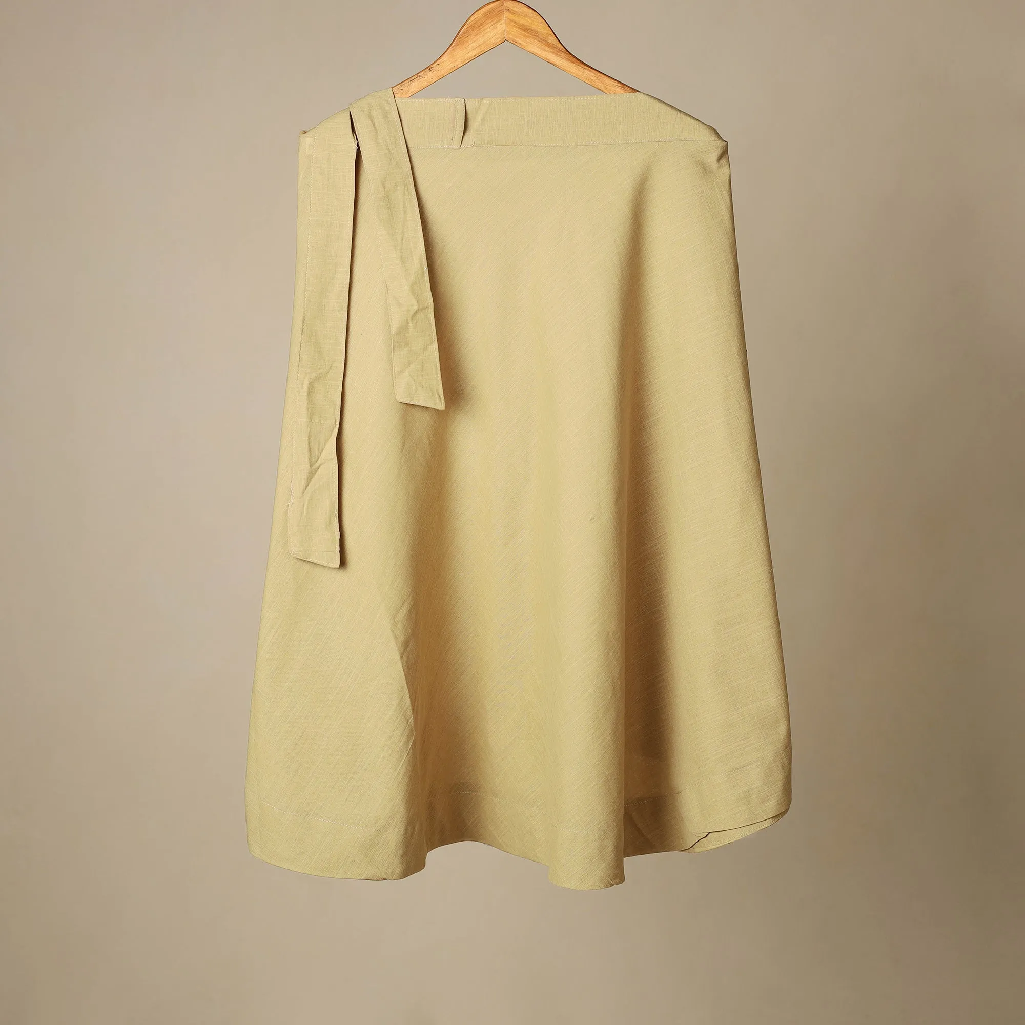 Yellow - Jhiri Handloom Cotton Wrap Around Skirt 44 sold by Itokri