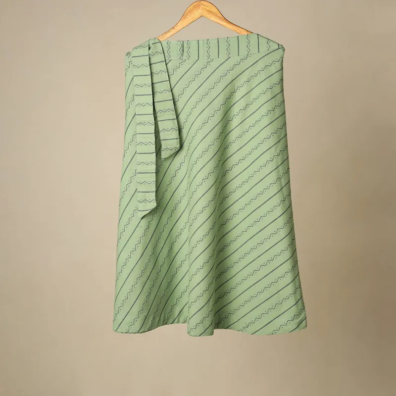 Green - Jacquard Weave Cotton Wrap Around Skirt 38 sold by Itokri