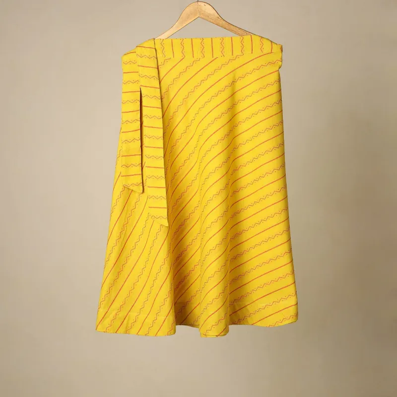 Yellow - Jacquard Weave Cotton Wrap Around Skirt 17 sold by Itokri