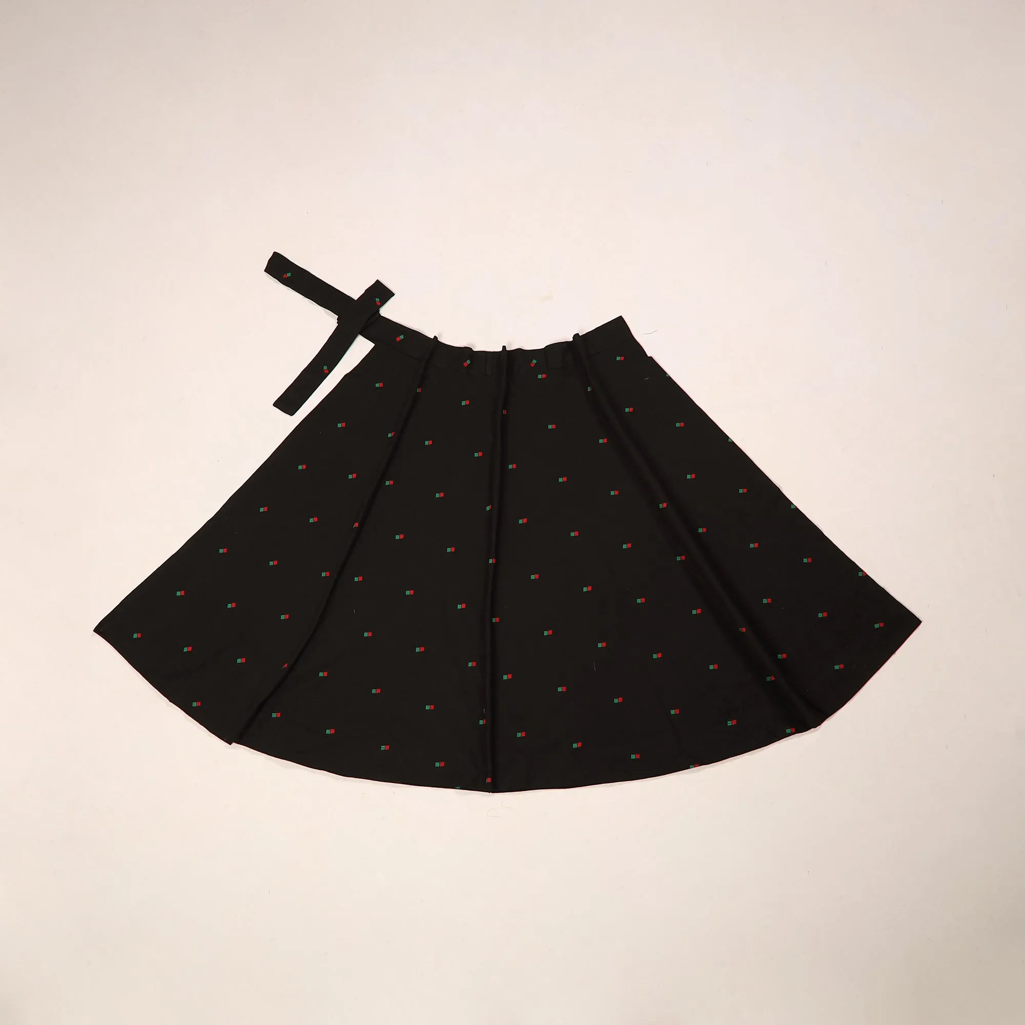 Black - Jacquard Weave Cotton Wrap Around Skirt 16 sold by Itokri product image thumbnail 3