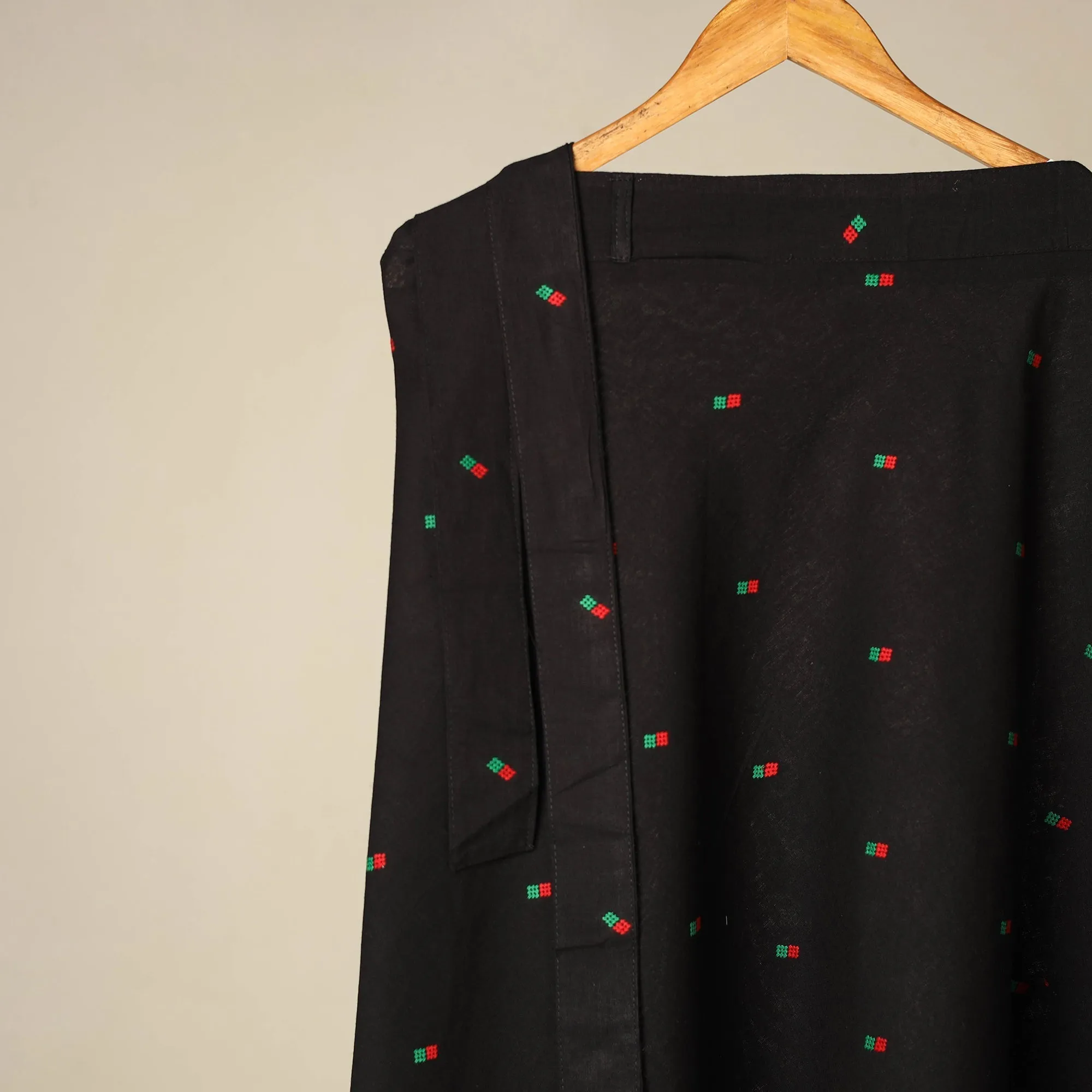Black - Jacquard Weave Cotton Wrap Around Skirt 16 sold by Itokri product image thumbnail 2