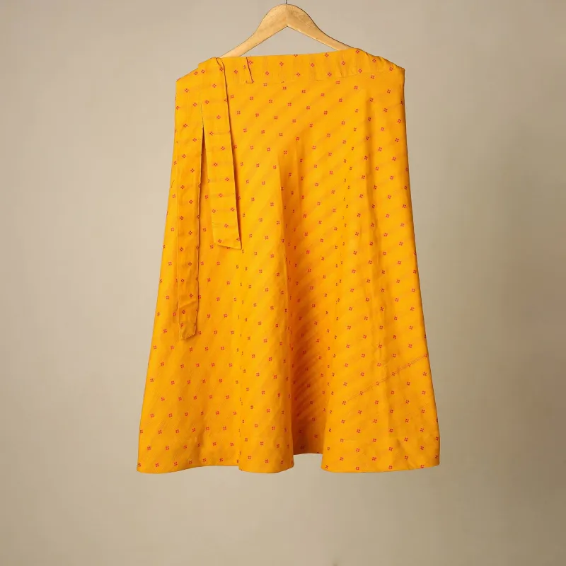 Orange - Jacquard Weave Cotton Wrap Around Skirt 08 sold by Itokri