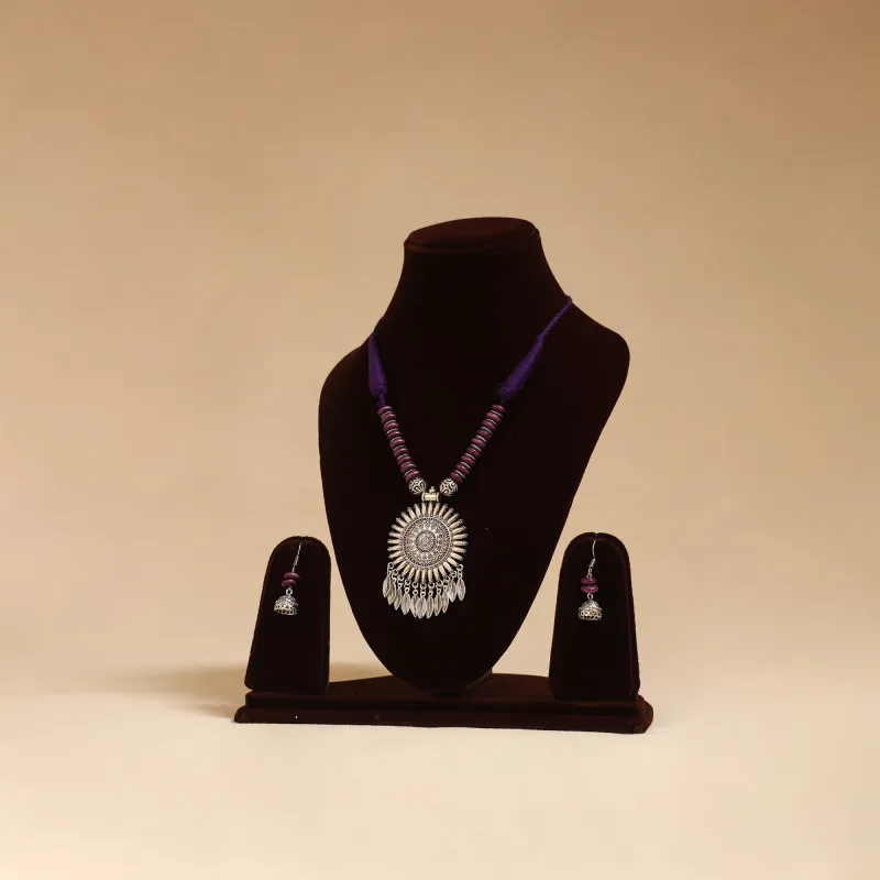 Purple - German Silver Beaded Necklace Set 43 sold by Itokri