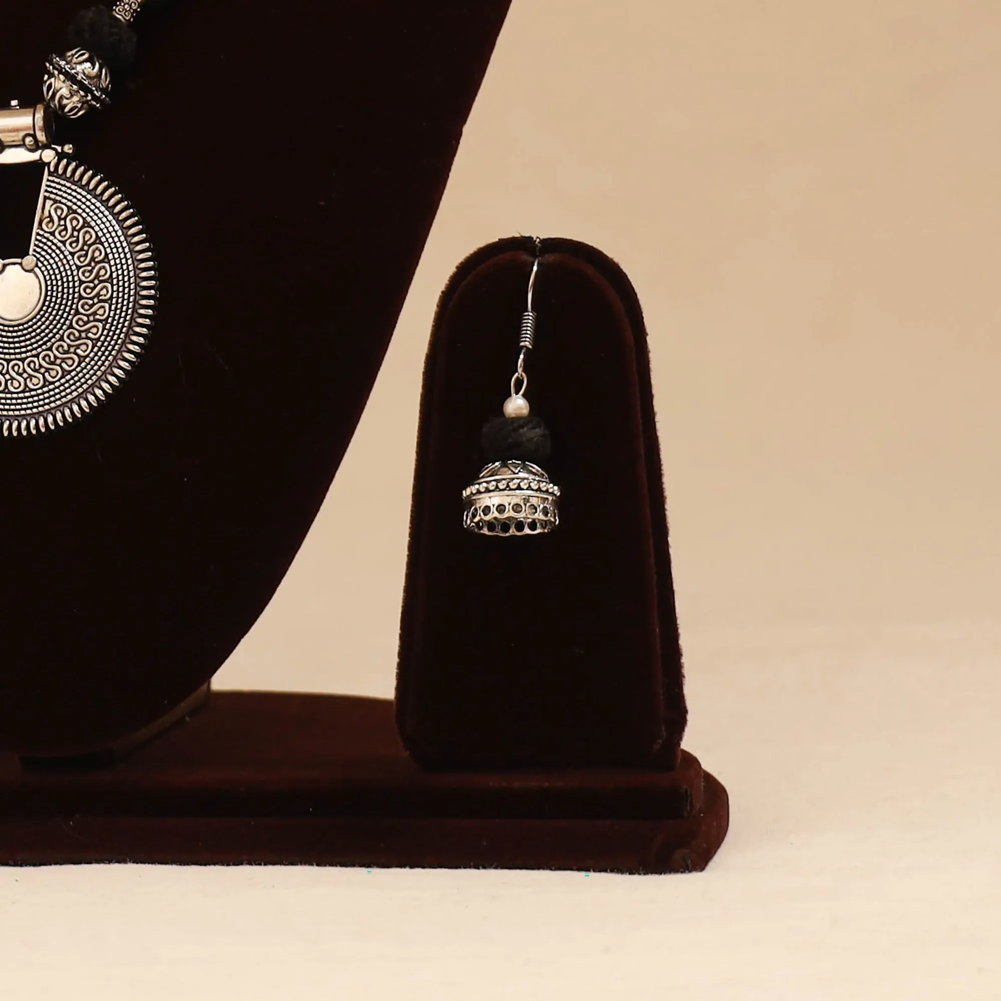 Black - German Silver Thread Beads Necklace Set 30 sold by Itokri product image thumbnail 2