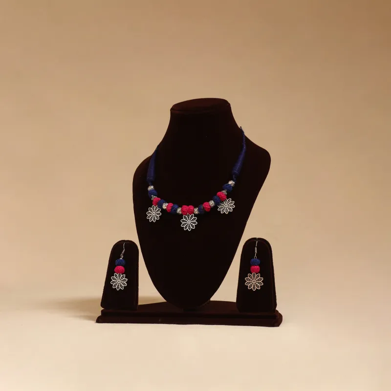 Blue - German Silver Thread Beads Necklace Set 23 sold by Itokri