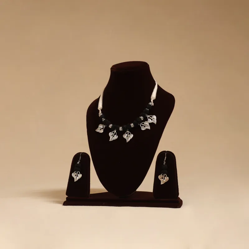 Beige - German Silver Thread Beads Necklace Set 12 sold by Itokri