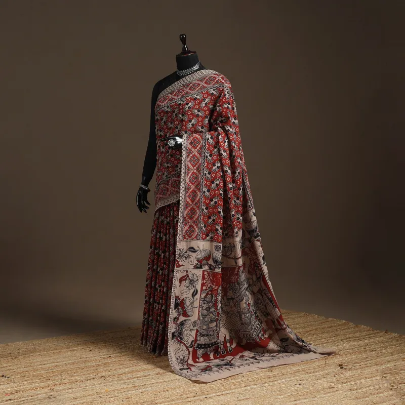 Red - Printed Cotton Kalamkari Saree 10 sold by Itokri