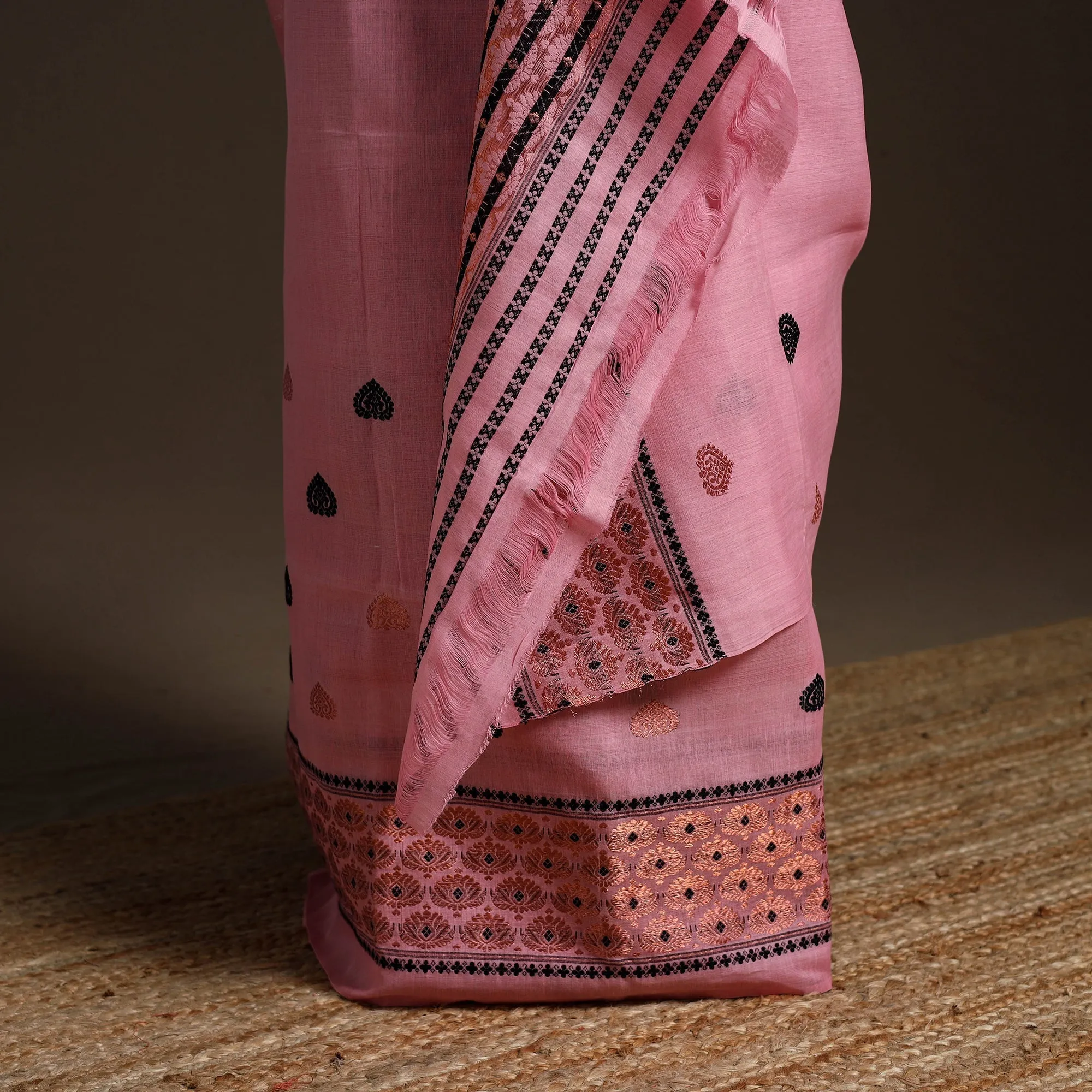 Pink - Assam Handloom Silk Cotton Mekhela Chador with Blouse Piece 10 sold by Itokri product image thumbnail 5