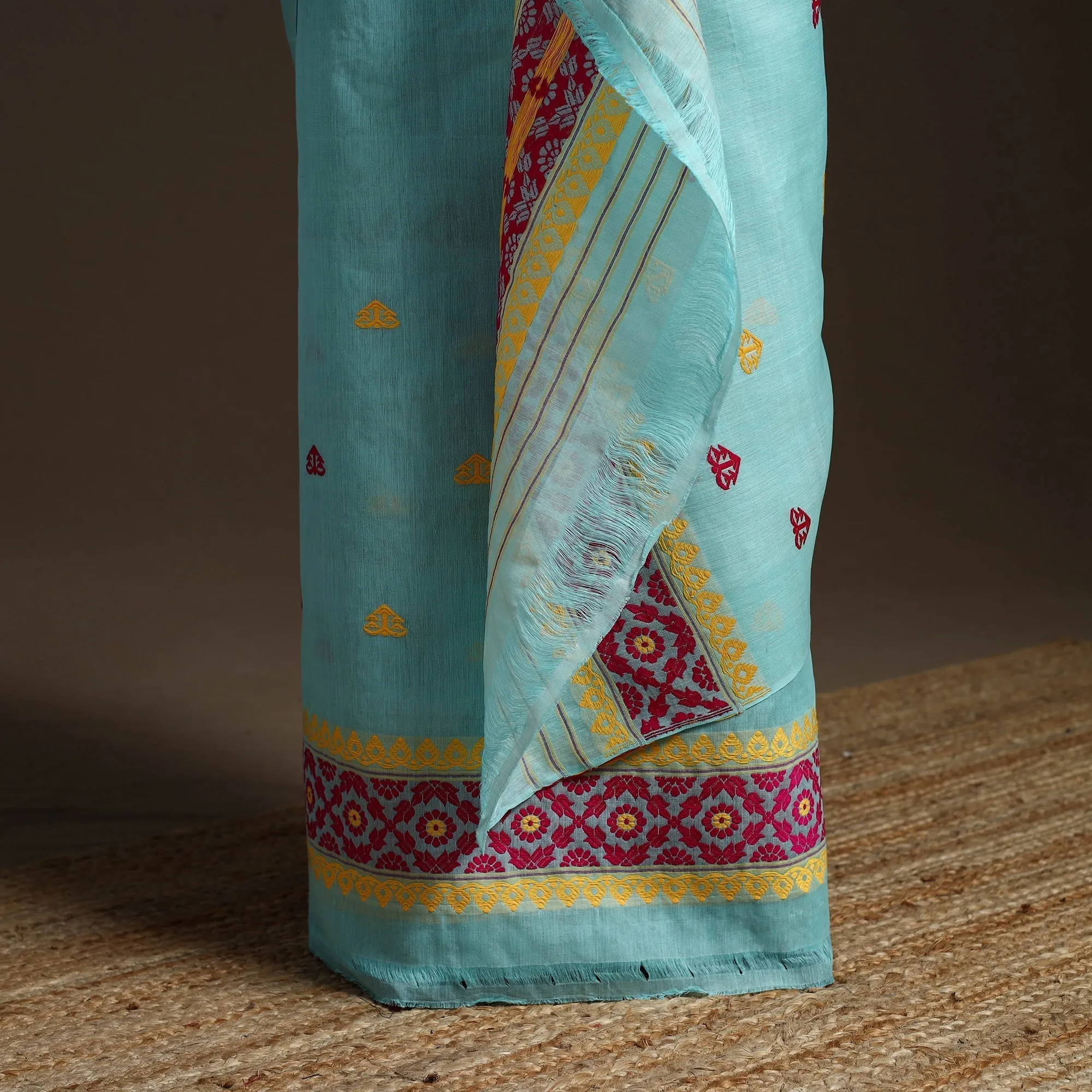 Blue - Assam Handloom Silk Cotton Mekhela Chador with Blouse Piece 02 sold by Itokri product image thumbnail 5