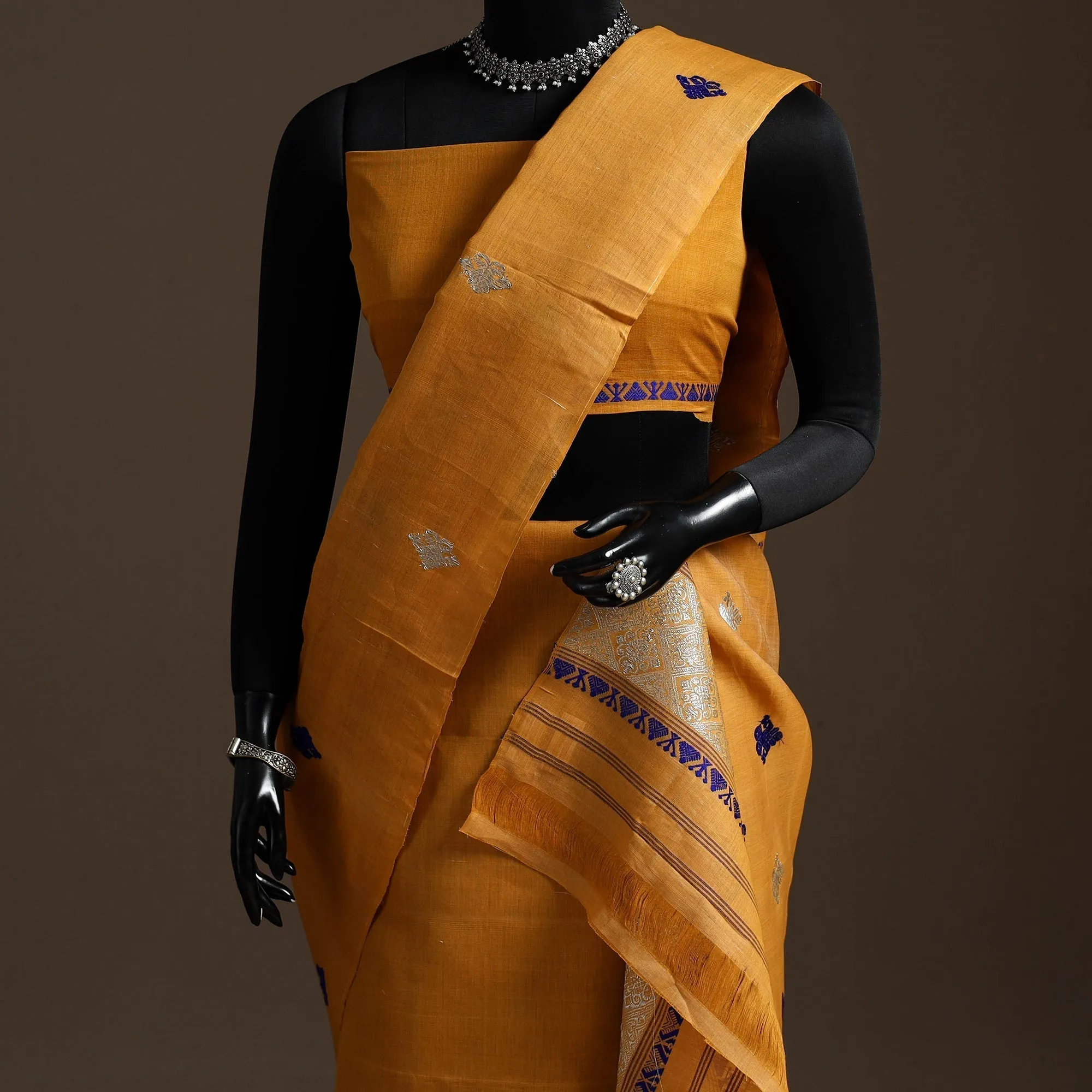 Yellow - Assam Handloom Silk Cotton Mekhela Chador with Blouse Piece 19 sold by Itokri product image thumbnail 2