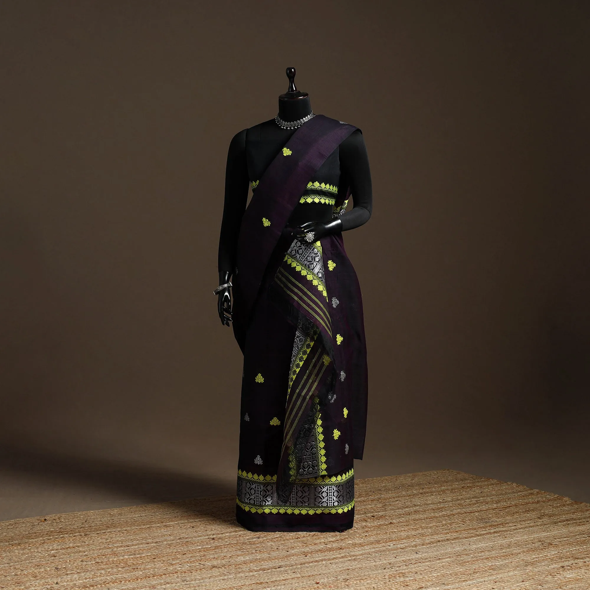 Purple - Assam Handloom Silk Cotton Mekhela Chador with Blouse Piece 23 sold by Itokri