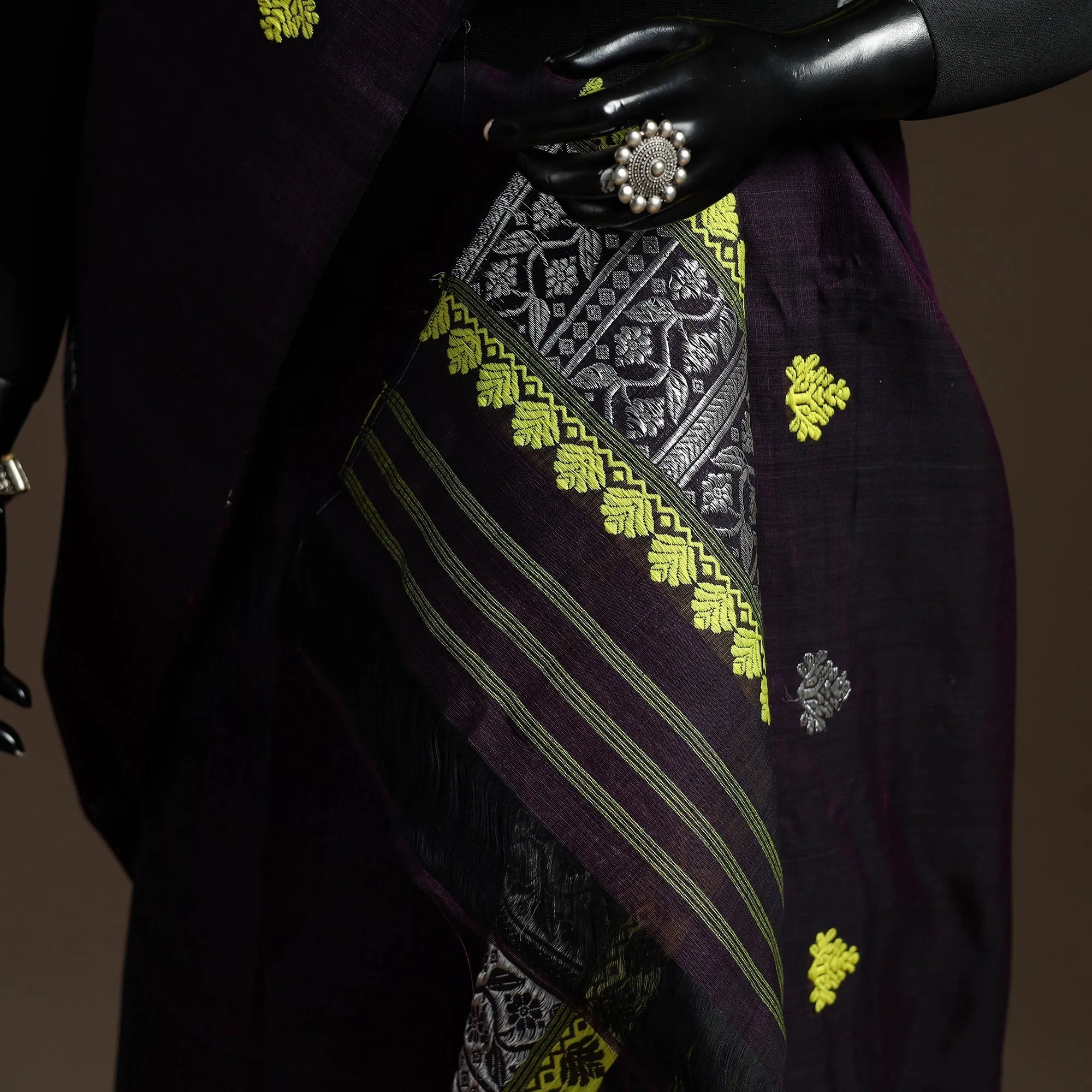 Purple - Assam Handloom Silk Cotton Mekhela Chador with Blouse Piece 23 sold by Itokri product image thumbnail 4