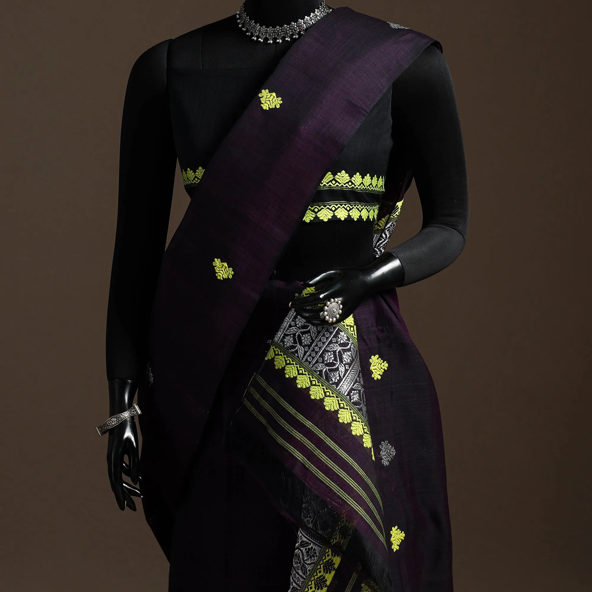 Purple - Assam Handloom Silk Cotton Mekhela Chador with Blouse Piece 23 sold by Itokri product image thumbnail 2