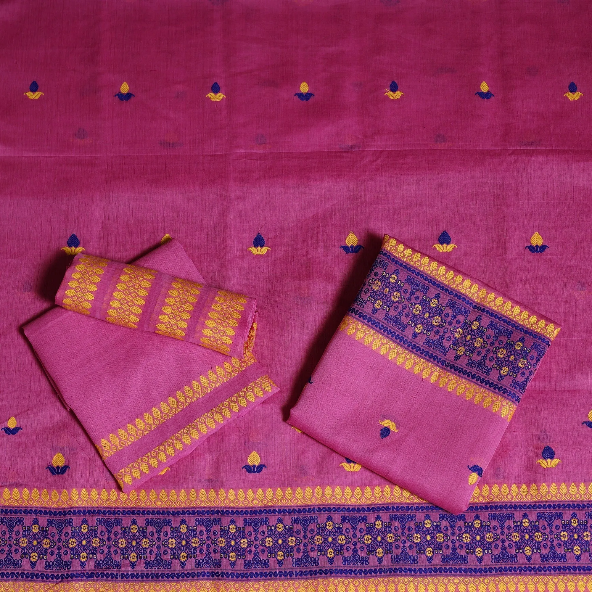Pink - Assam Handloom Silk Cotton Mekhela Chador with Blouse Piece 25 sold by Itokri product image thumbnail 3