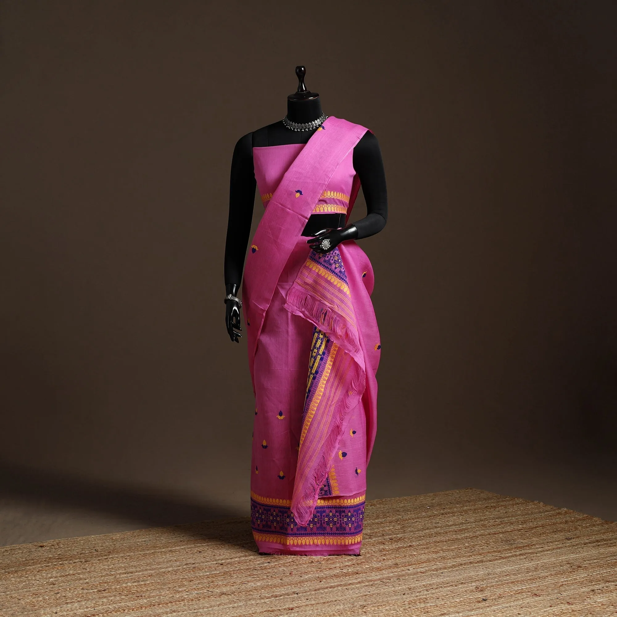 Pink - Assam Handloom Silk Cotton Mekhela Chador with Blouse Piece 25 sold by Itokri