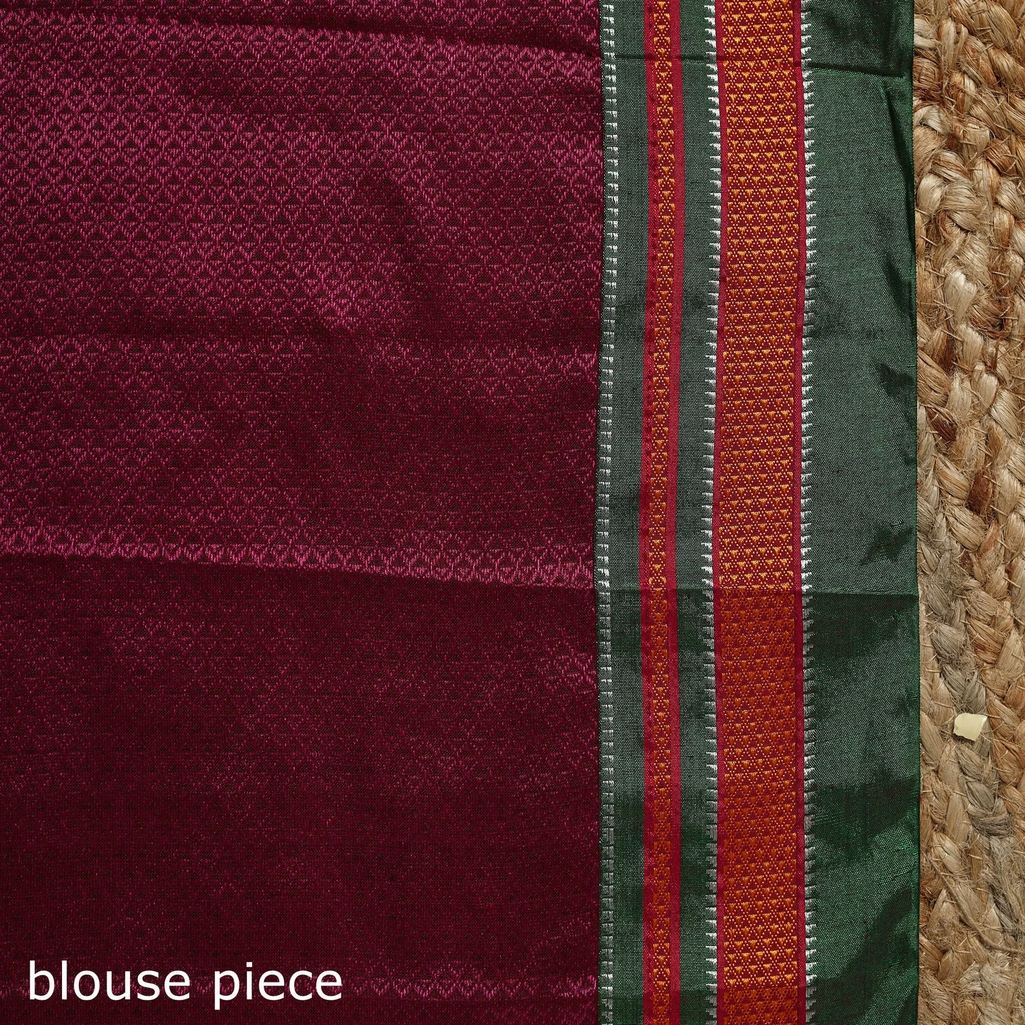 Pink - Silk Cotton Khun Saree with Ilkal Pallu Chikki Paras Border 08 sold by Itokri product image thumbnail 5