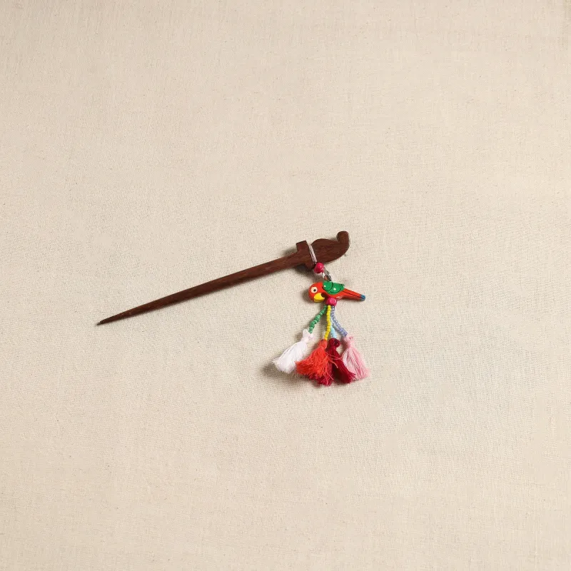 Brown - Handmade Bird Tassel Juda Stick 10 sold by Itokri