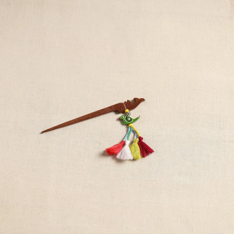 Brown - Handmade Bird Tassel Juda Stick 08 sold by Itokri