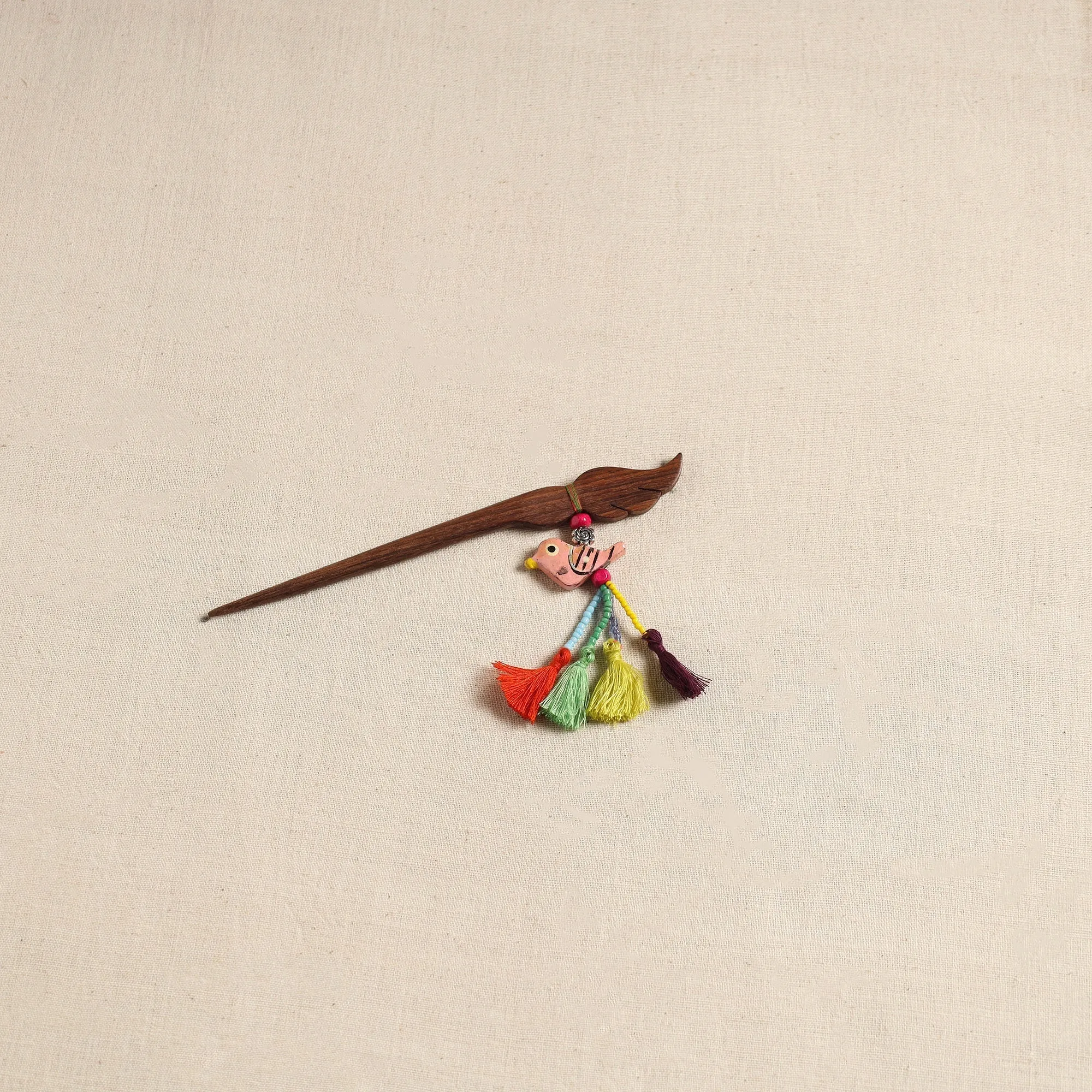 Brown - Handmade Bird Tassel Juda Stick 07 sold by Itokri