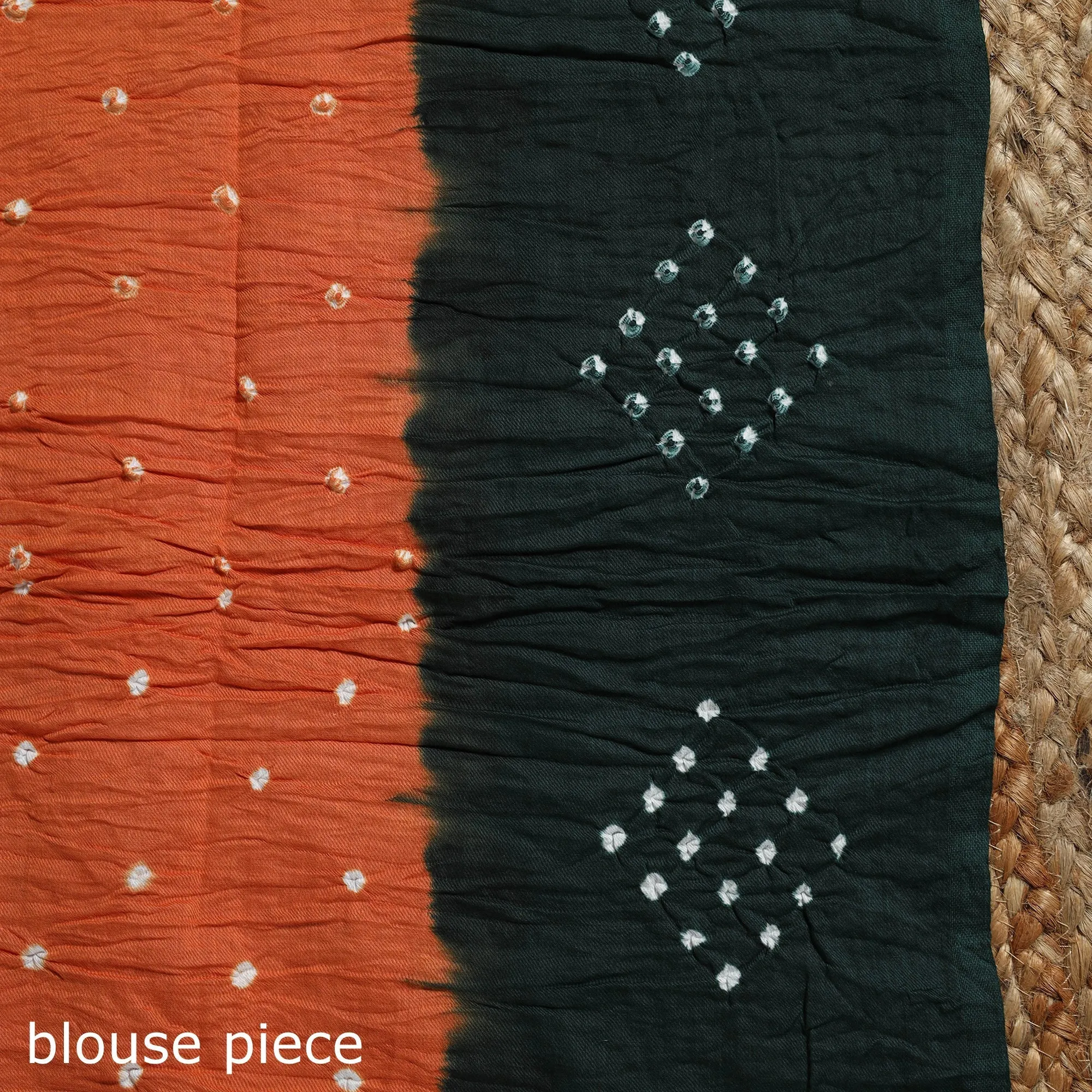 Green - Kutch Tie-Dye Cotton Bandhani Saree with Blouse Piece 26 sold by Itokri product image thumbnail 5