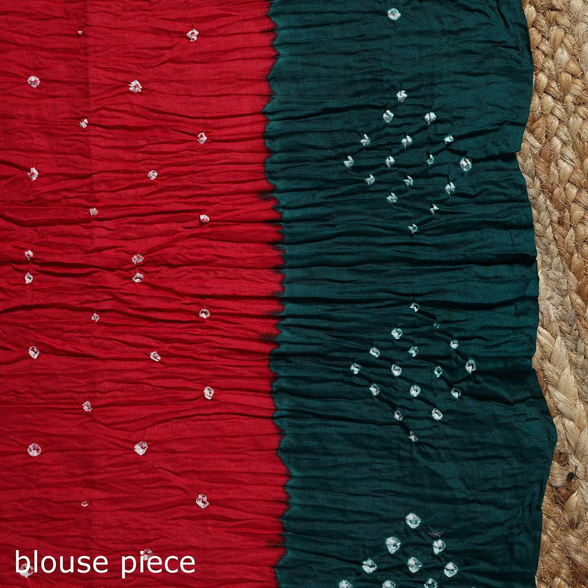 Red - Kutch Tie-Dye Cotton Bandhani Saree with Blouse Piece 23 sold by Itokri product image thumbnail 5