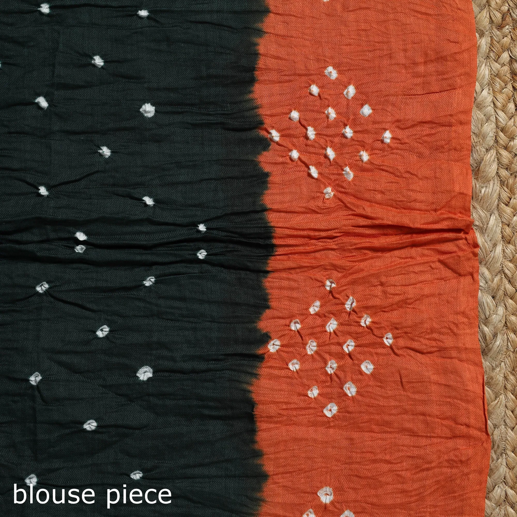 Orange - Kutch Tie-Dye Cotton Bandhani Saree with Blouse Piece 18 sold by Itokri product image thumbnail 5