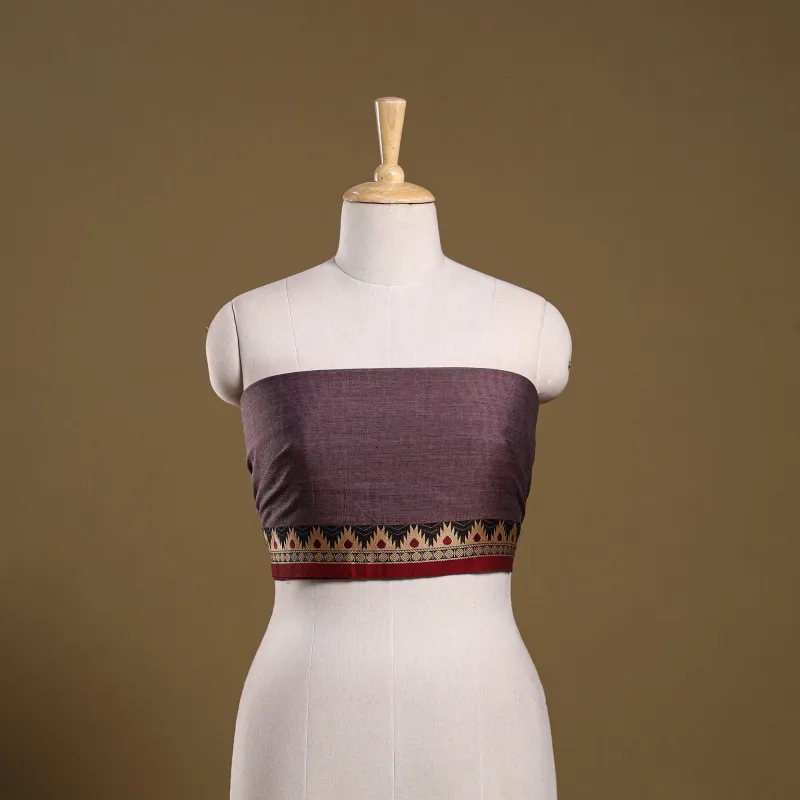 Purple - Kanchipuram Cotton Blouse Piece 66 made by Itokri