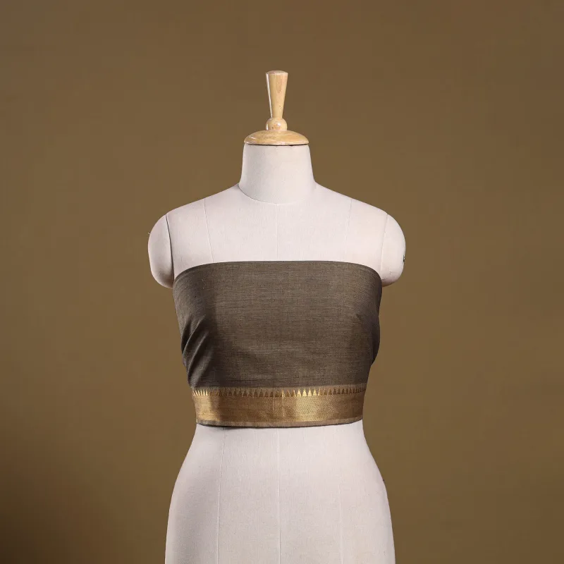 Brown - Kanchipuram Cotton Blouse Piece 57 made by Itokri
