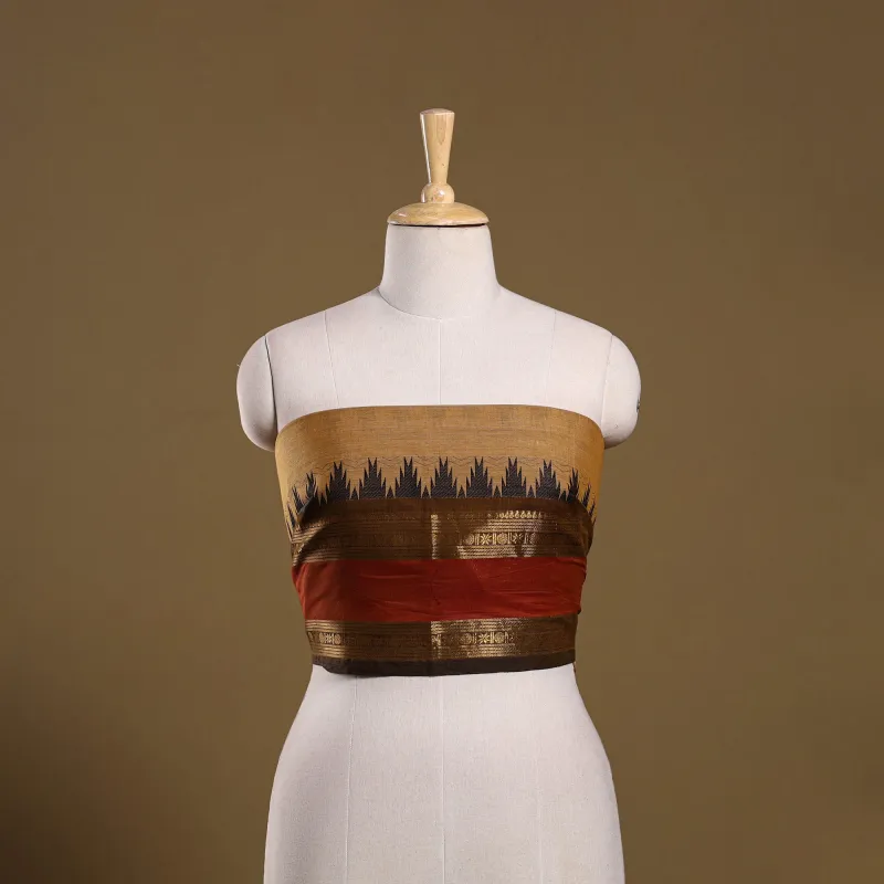 Beige - Kanchipuram Cotton Blouse Piece 51 made by Itokri