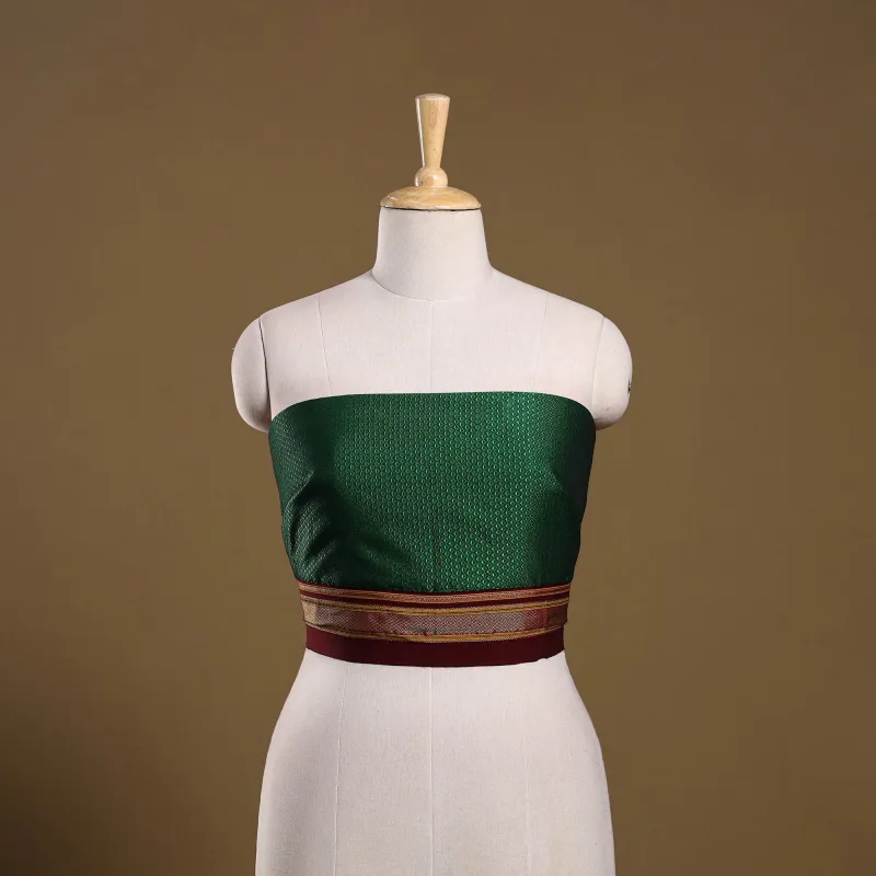 Green - Khun Weave Cotton Blouse Piece 11 made by Itokri