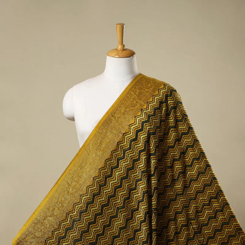 Yellow - Natural Dyed Dola Silk Hand Block Ajrakh Print Fabric 59 sold by Itokri