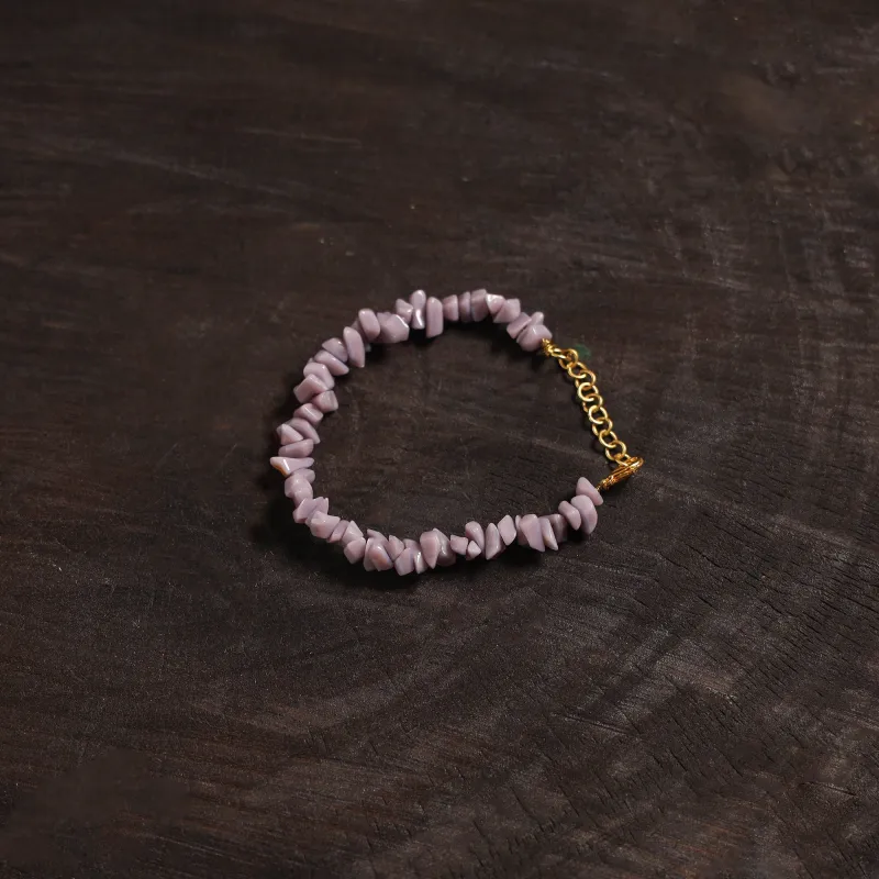 Purple - Handcrafted Glass Stone Bracelet 04 made by Itokri